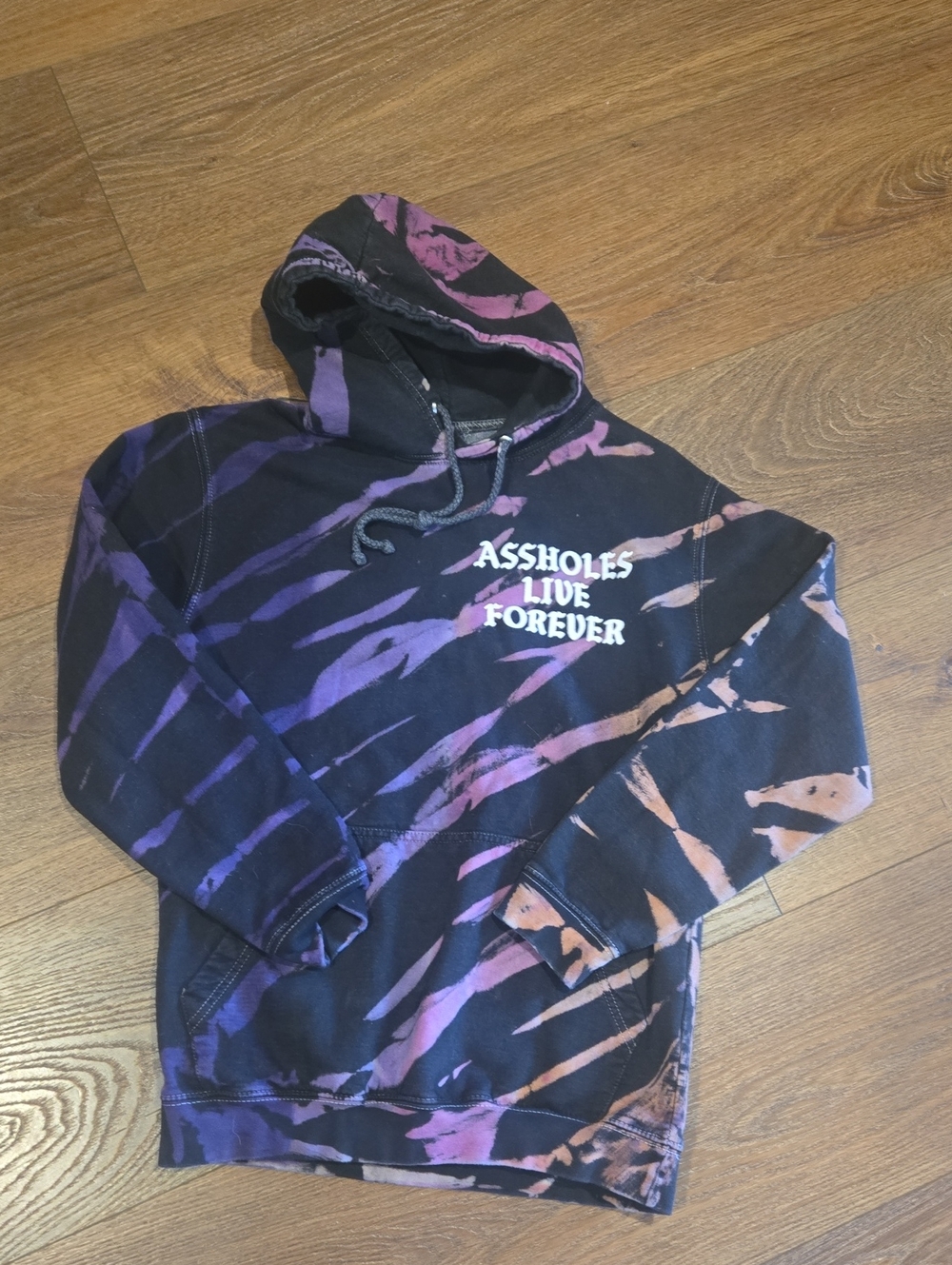 ASSHOLRS LIVE FOREVER TIE DYE HOODIE.. Size Small.. #8148